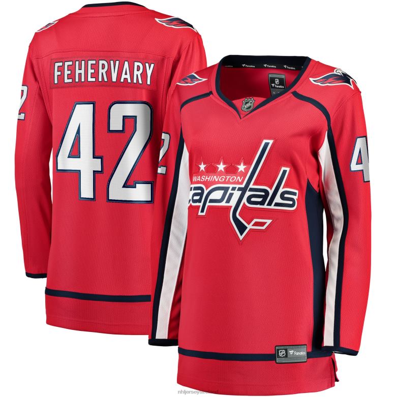 NHL Women Washington Capitals Martin Fehervary Fanatics Branded Red Home Breakaway Player Jersey D002V2303 Clothing