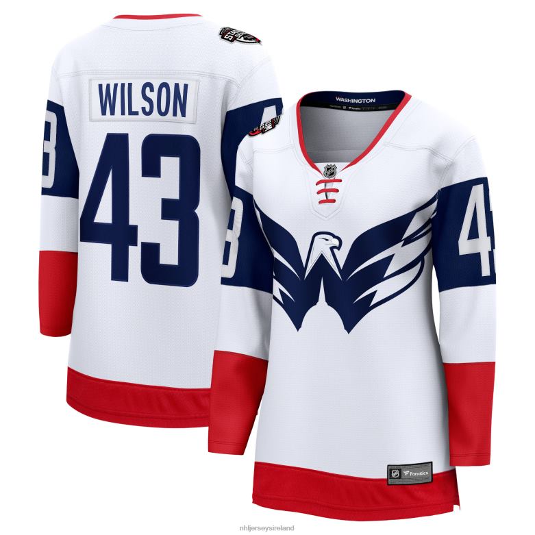 NHL Women Washington Capitals Tom Wilson Fanatics Branded White 2023 Stadium Series Breakaway Player Jersey D002V658 Clothing