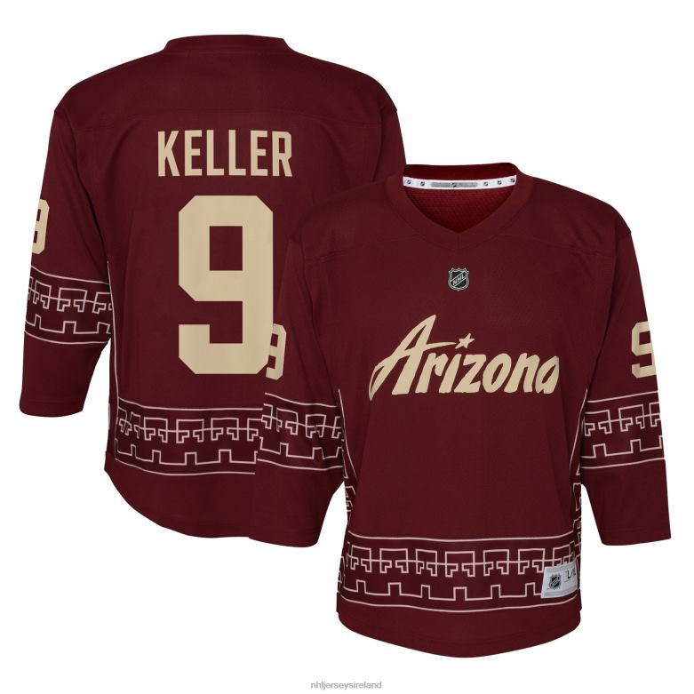 NHL Youth Arizona Coyotes Clayton Keller Garnet Alternate 2022/23 Replica Player Jersey D002V599 Clothing