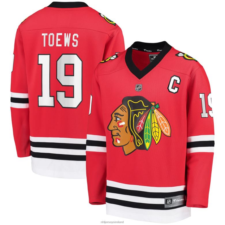 NHL Youth Chicago Blackhawks Jonathan Toews Fanatics Branded Red Replica Player Jersey D002V1195 Clothing