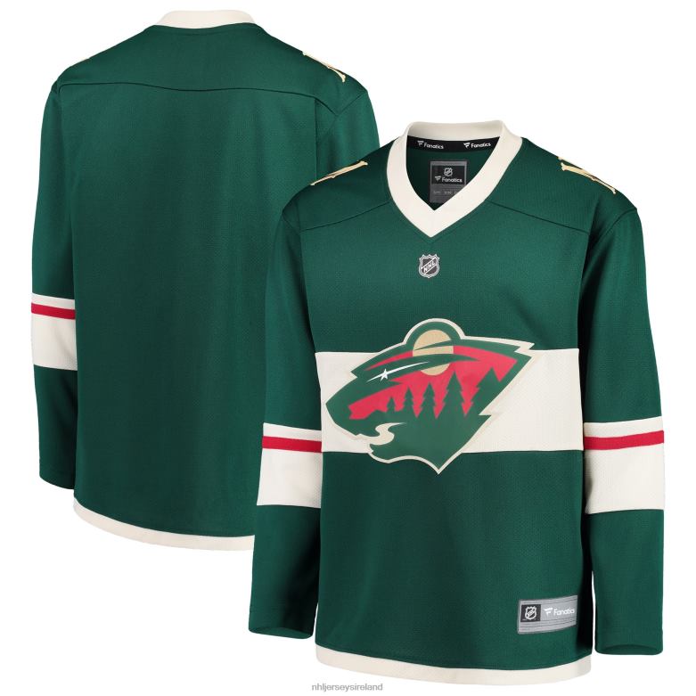 NHL Youth Minnesota Wild Fanatics Branded Green Home Replica Blank Jersey D002V430 Clothing