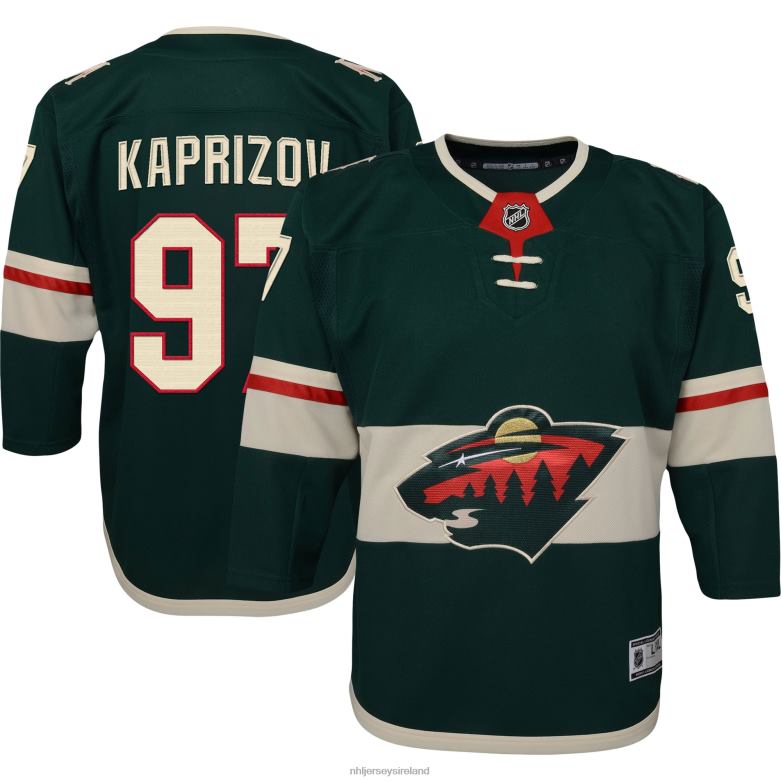 NHL Youth Minnesota Wild Kirill Kaprizov Green Home Premier Player Jersey D002V83 Clothing