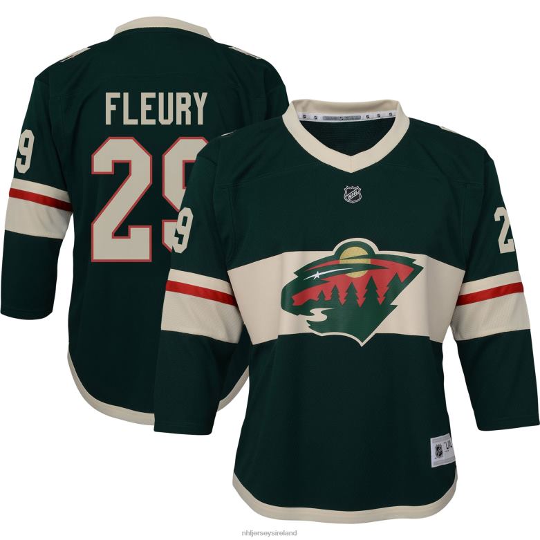 NHL Youth Minnesota Wild Marc-Andre Fleury Green Replica Player Jersey D002V351 Clothing