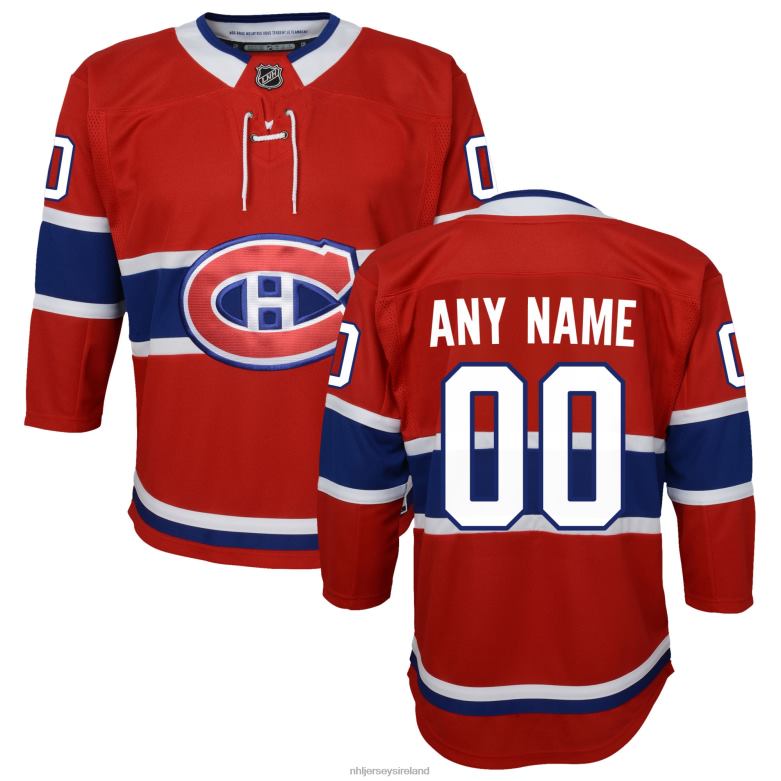 NHL Youth Montreal Canadiens Red Home Premier Custom Jersey D002V589 Clothing