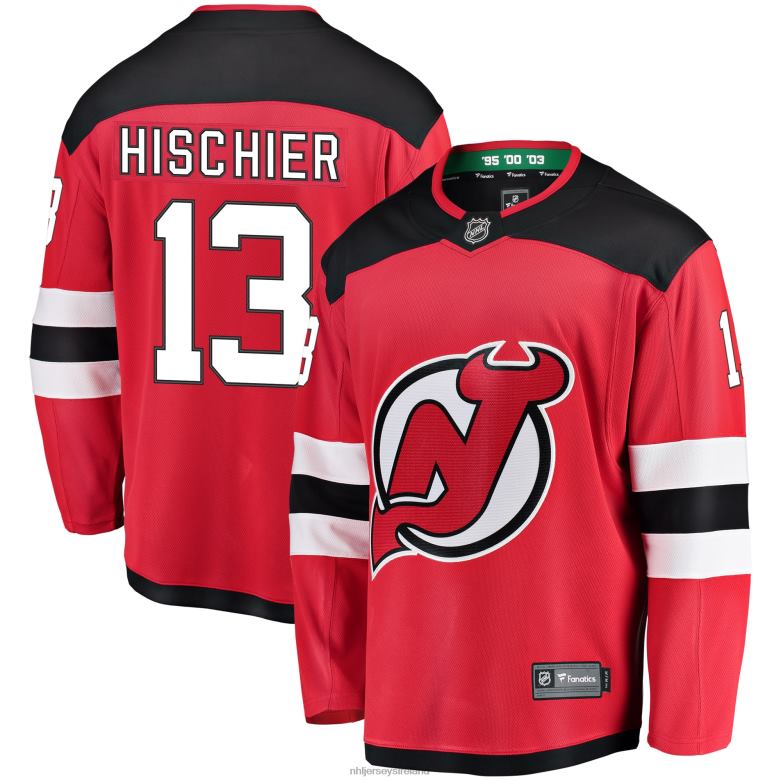 NHL Youth New Jersey Devils Nico Hischier Fanatics Branded Red Home Breakaway Player Jersey D002V461 Clothing