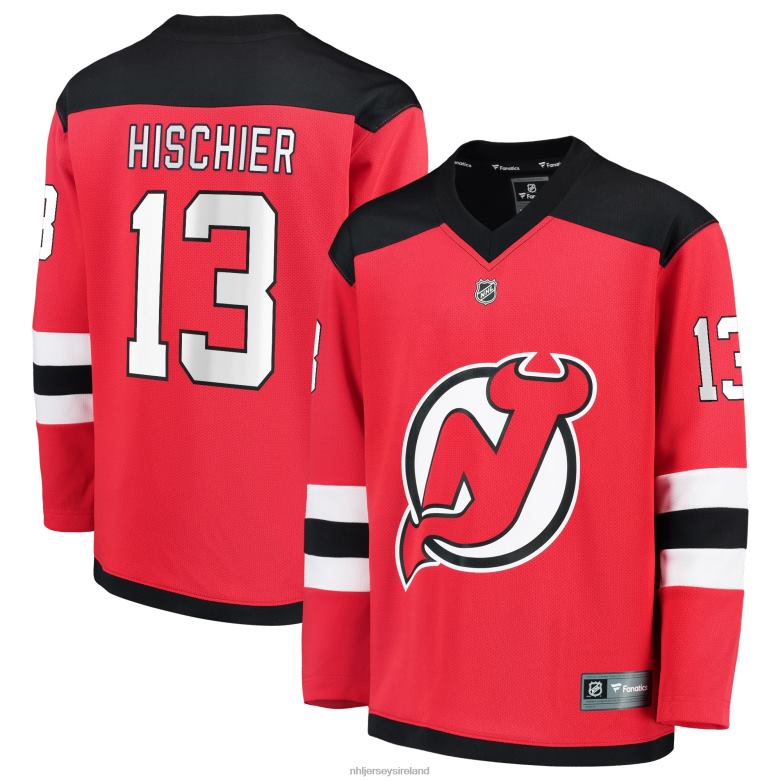 NHL Youth New Jersey Devils Nico Hischier Fanatics Branded Red Replica Player Jersey D002V203 Clothing