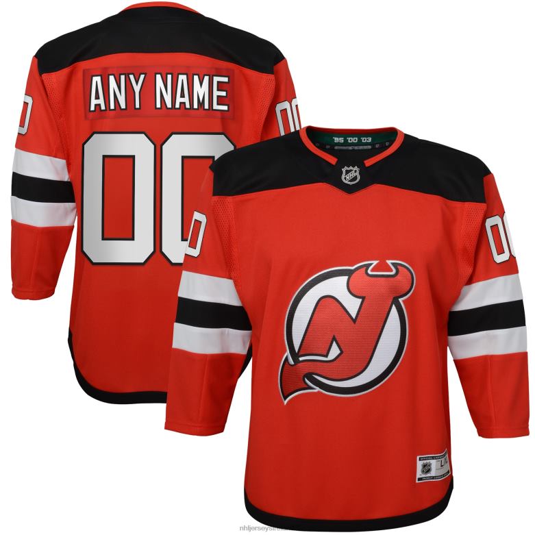 NHL Youth New Jersey Devils Red Home Premier Custom Jersey D002V244 Clothing