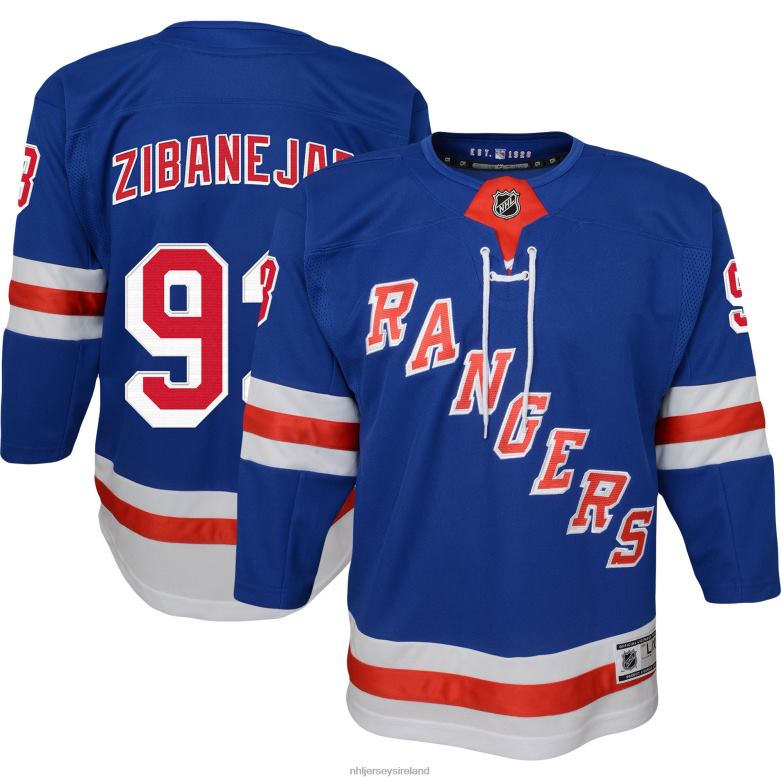 NHL Youth New York Rangers Mika Zibanejad Blue Home Premier Player Jersey D002V118 Clothing