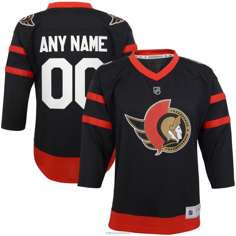 NHL Youth Ottawa Senators Black Home Replica Custom Jersey D002V1663 Clothing