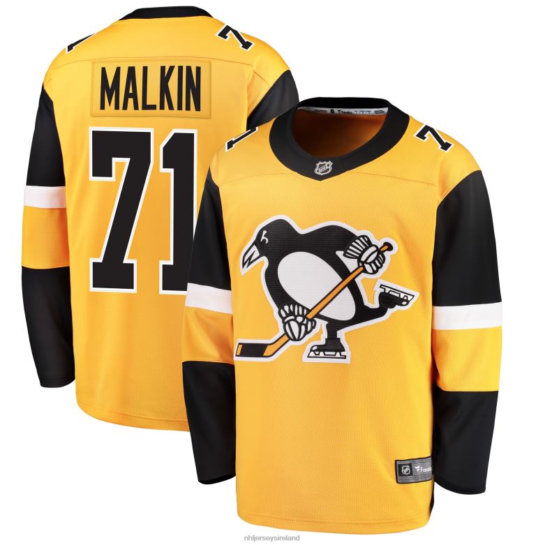 NHL Youth Pittsburgh Penguins Evgeni Malkin Fanatics Branded Gold Alternate Breakaway Player Jersey D002V943 Clothing