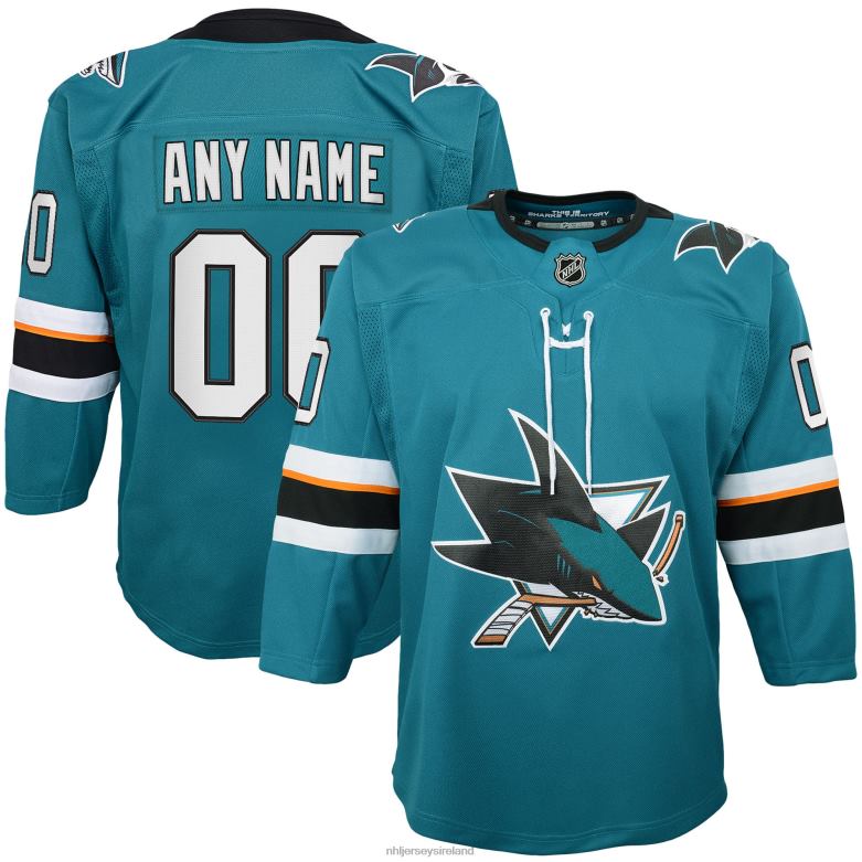 NHL Youth San Jose Sharks Teal 2019/20 Home Premier Custom Jersey D002V1916 Clothing