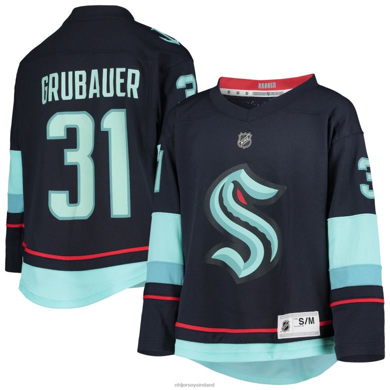 NHL Youth Seattle Kraken Philipp Grubauer Deep Sea Blue Home Replica Player Jersey D002V1363 Clothing