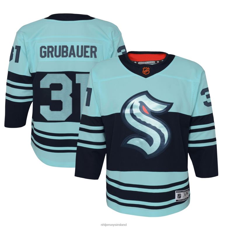 NHL Youth Seattle Kraken Philipp Grubauer Teal Special Edition 2.0 Premier Player Jersey D002V787 Clothing