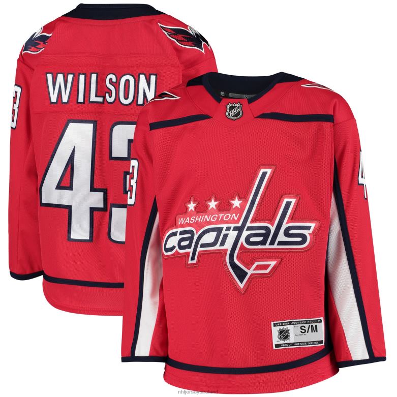 NHL Youth Washington Capitals Tom Wilson Red Home Premier Player Jersey D002V1754 Clothing